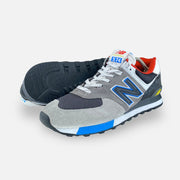 Tweedehands New Balance 574 Black Grey Royal - Maat 45.5 4