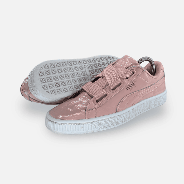 Puma basket best sale heart mens pink
