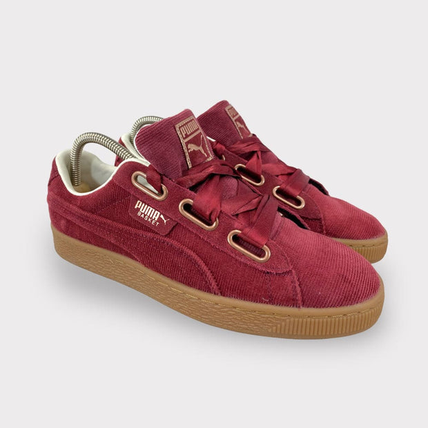 Tweedehands Puma Basket Heart Corduroy Deep Red Wmns - Maat 40 2